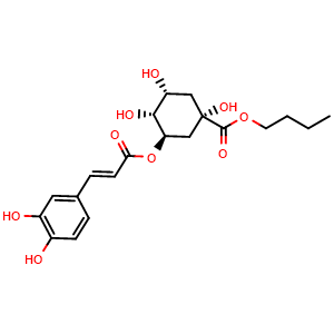 Chemical structure of Butyl chlorogenate , CAS 132741-56-1, AChemBlock Y229900