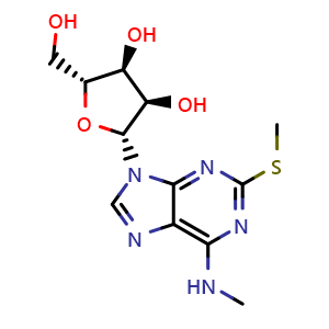 Chemical structure of N6-Methyl-2-methylthioadenosine , CAS 13406-51-4, AChemBlock Y229905