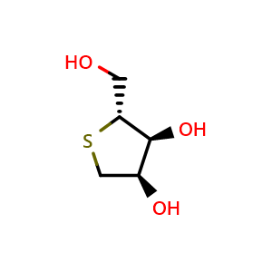 Chemical structure of 1,4-Dideoxy-1,4-epithio-D-ribitol , CAS 190315-43-6, AChemBlock Y229909