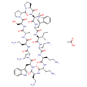 Chemical structure of Murepavadin acetate , AChemBlock Y229917
