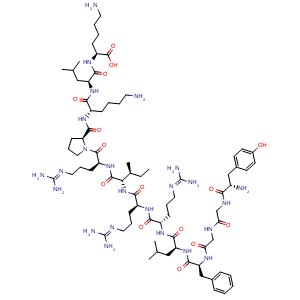 Chemical structure of Porcine dynorphin A(1-13) acetate , AChemBlock Y229942