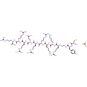 Chemical structure of Cys-TAT(47-57) acetate , AChemBlock Y229943