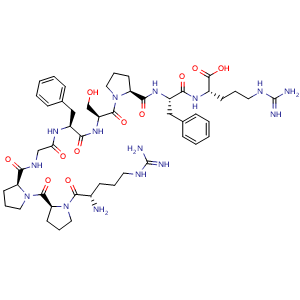 Chemical structure of Bradykinin , CAS 58-82-2, AChemBlock Y229962