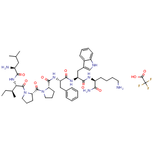 Chemical structure of Cardiotoxin Analog (CTX) IV (6-12) TFA , CAS 2918768-05-3, AChemBlock Y229966
