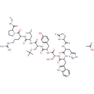 Chemical structure of Buserelin Acetate , CAS 68630-75-1, AChemBlock Y229975
