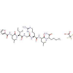 Chemical structure of 2-Furoyl-LIGRLO-amide TFA , AChemBlock Y229995