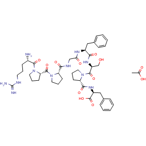 Chemical structure of [Des-Arg9]-Bradykinin acetate , CAS 23827-91-0, AChemBlock Y230018