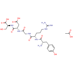 Chemical structure of YRGDS Fibronectin Fragment acetate , AChemBlock Y230036