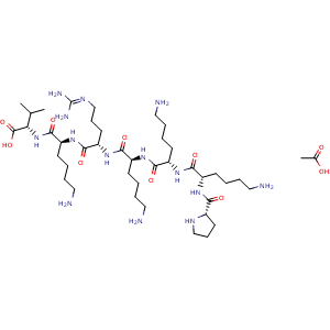 Chemical structure of NLS PKKKRKV acetate , AChemBlock Y230051