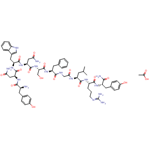 Chemical structure of Kisspeptin-10, rat acetate , AChemBlock Y230059