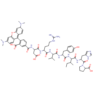 Chemical structure of 5-Tamra-DRVYIHP , AChemBlock Y230071