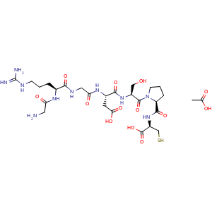 Chemical structure of GRGDSPC acetate , AChemBlock Y230077