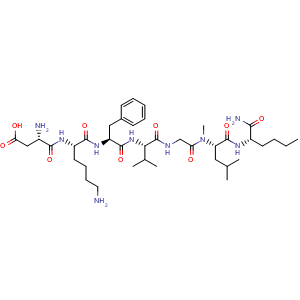 Chemical structure of [Lys5,MeLeu9,Nle10]-NKA(4-10) , CAS 137565-28-7, AChemBlock Y230118