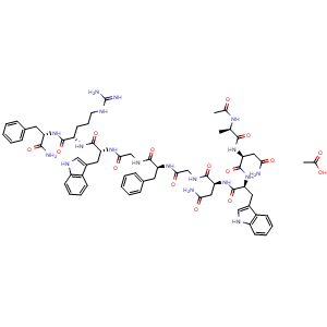 Chemical structure of Kisspeptin 234 acetate , AChemBlock Y230127