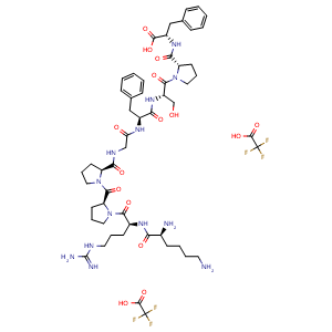 Chemical structure of Lys-[Des-Arg9]Bradykinin,TFA , AChemBlock Y230139