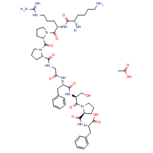Chemical structure of Lys-[Des-Arg9]Bradykinin acetate , AChemBlock Y230140