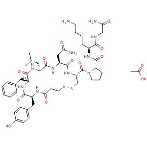 Chemical structure of d[Leu4,Lys8]-VP acetate , AChemBlock Y230145