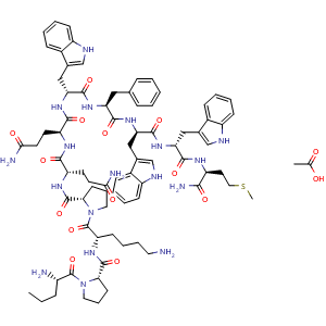 Chemical structure of [D-Trp7,9,10]-Substance P acetate , AChemBlock Y230149