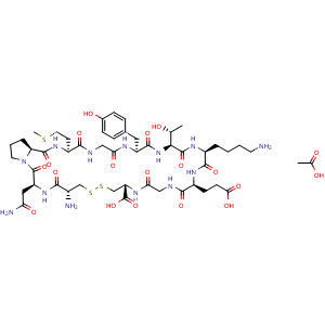Chemical structure of Cyclotraxin B acetate , AChemBlock Y230169