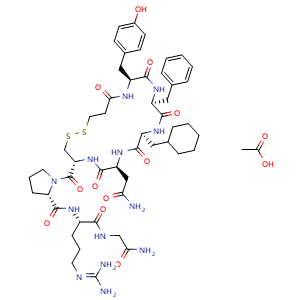 Chemical structure of d[Cha4]-AVP acetate , AChemBlock Y230170
