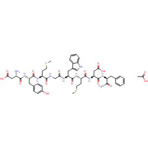Chemical structure of CCK Octapeptide, non-sulfated acetate , AChemBlock Y230180