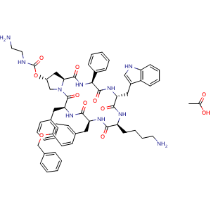 Chemical structure of Pasireotide Acetate , CAS 396091-76-2, AChemBlock Y230181