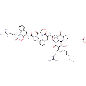 Chemical structure of Lys-Bradykinin acetate , CAS 84640-50-6, AChemBlock Y230184