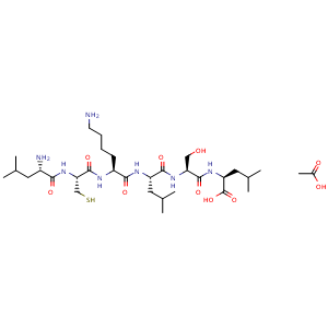 Chemical structure of LCKLSL acetate , AChemBlock Y230210