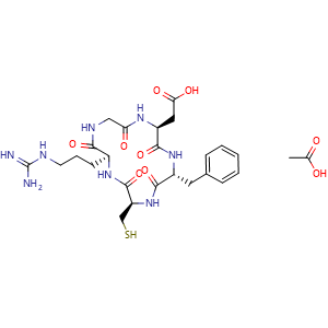 Chemical structure of Cyclo(-RGDfC)acetate , AChemBlock Y230211