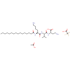 Chemical structure of Palmitoyl Dipeptide-5 Acetate , AChemBlock Y230215