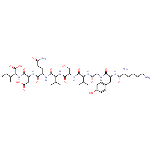 Chemical structure of KYGVSVQDI Acetate , AChemBlock Y230222