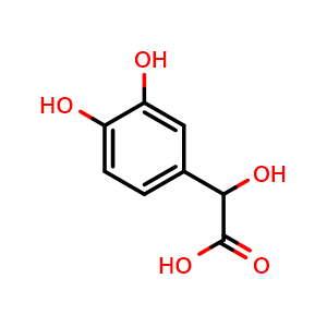 Chemical structure of 3,4-Dihydroxymandelic acid , CAS 775-01-9, AChemBlock Y230260