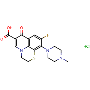 Chemical structure of Rufloxacin hydrochloride , CAS 106017-08-7, AChemBlock Y230274
