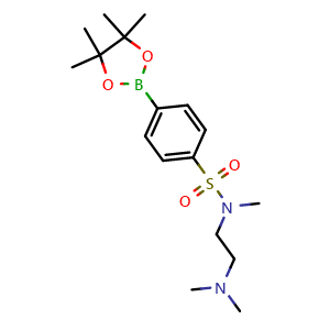 Chemical structure of N-(2-Dimethylamino-ethyl)-N-methyl-4-(4,4,5,5-tetramethyl-[1,3,2]dioxaborolan-2-yl)-benzenesulfonamide , CAS 1204176-62-4, AChemBlock Y230295