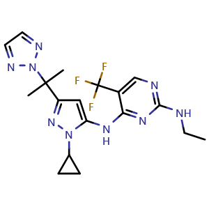 N4-(3-(2-(2H-1,2,3-triazol-2-yl)propan-2-yl)-1-cyclopropyl-1H-pyrazol-5-yl)-N2-ethyl-5-(trifluoromethyl)pyrimidine-2,4-diamine