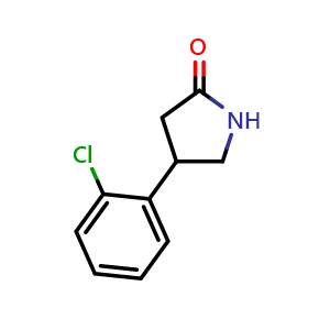 Chemical structure of 4-(2-Chlorophenyl)-2-pyrolidinone , CAS 28311-22-0, AChemBlock Y230324