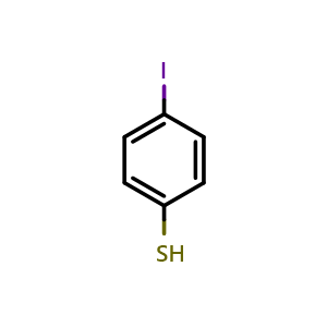 Chemical structure of 4-iodo-benzenethiol , CAS 52928-01-5, AChemBlock Y230327