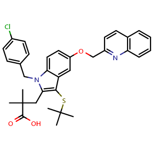 Chemical structure of Quiflapon , CAS 136668-42-3, AChemBlock Y230507