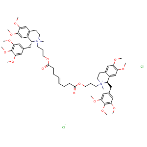 Chemical structure of Mivacurium dichloride , CAS 106861-44-3, AChemBlock Y230557