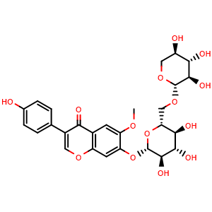Chemical structure of 6''-O-xylosyl-glycitin , CAS 231288-18-9, AChemBlock Y230584