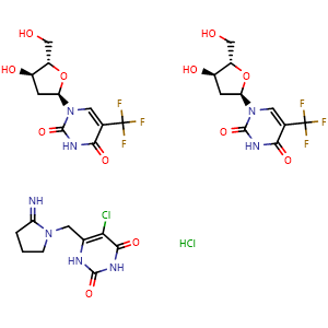 Chemical structure of Trifluridine/tipiracil hydrochloride mixture , CAS 733030-01-8, AChemBlock Y230610
