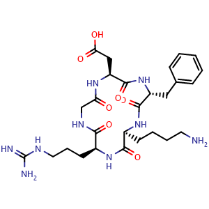 Chemical structure of Cyclo(-RGDfK) , CAS 161552-03-0, AChemBlock Y230613