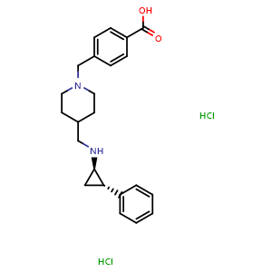 Chemical structure of GSK2879552 2 hydrochloride , CAS 1401969-10-5, AChemBlock Y230618