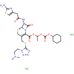 Chemical structure of Cefotiam Hexetil Hydrochloride , CAS 95789-30-3, AChemBlock Y230649