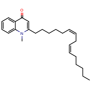 Chemical structure of 1-methyl-2-((6Z,9Z)-pentadeca-6,9-dien-1-yl)quinolin-4(1H)-one , CAS 120693-52-9, AChemBlock Y230669