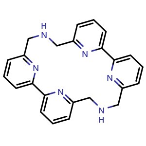 Chemical structure of 4,9-diaza-1,2,6,7(2,6)-tetrapyridinacyclodecaphane , CAS 87556-03-4, AChemBlock Y230683