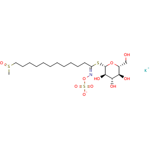 Chemical structure of 11-(Methylsulfinyl)undecylglucosinolate , AChemBlock Y230694