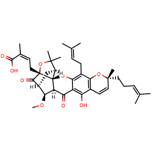 Chemical structure of Gambogoic acid A , CAS 887923-49-1, AChemBlock Y230766