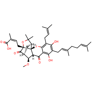 Chemical structure of 10-Methoxygambogenic acid , CAS 2095102-72-8, AChemBlock Y230767