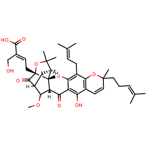 Chemical structure of Gambogic acid A , CAS 1592842-93-7, AChemBlock Y230768